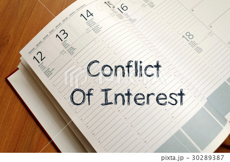 Conflict of interest write on notebook 30289387