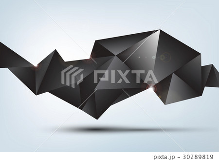 Vector abstract black shiny faceted crystal banner 30289819