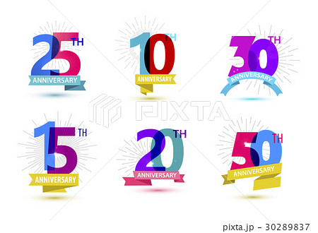 Vector Set Of Anniversary Numbers Design 25 10のイラスト素材