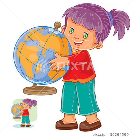 Vector illustration of a little girl hugging the 30294590