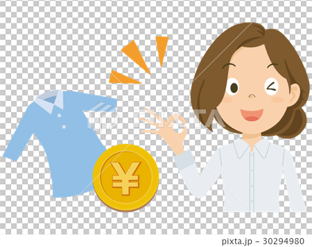 女性　フリマ　フリーマーケット　ファッション　イラスト 30294980