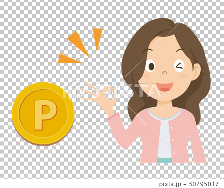 女性　ポイント　イラスト 30295017