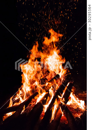 Campfire with flying sparks Campfire with flying sparks 30295564