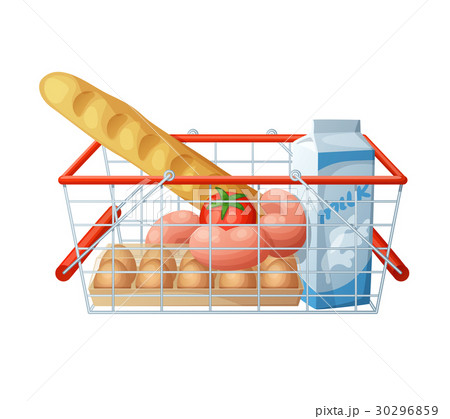 Minimal consumer basket isolated on white 30296859