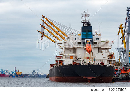 Black cargo ship Black cargo ship 30297605