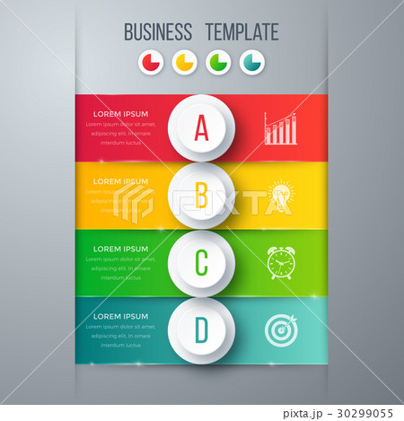 Infographics template four options with circle 30299055