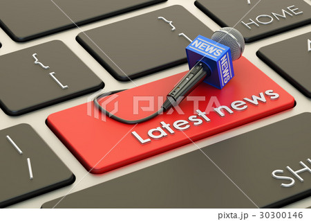 latest news button, red key on  keyboard latest news button, red key on  keyboard 30300146