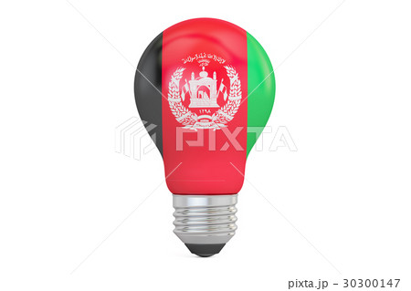 Light bulb with Afghanistan flag, 3D rendering Light bulb with Afghanistan flag, 3D rendering 30300147