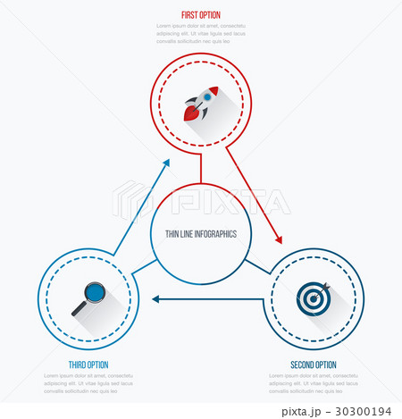 Infographics template 3 options with circle 30300194
