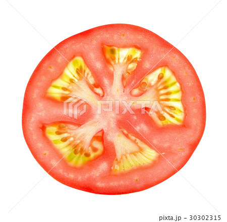 Slice tomato isolated on the white background 30302315