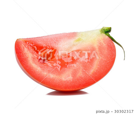 Slice tomato isolated on the white background Slice tomato isolated on the white background 30302317