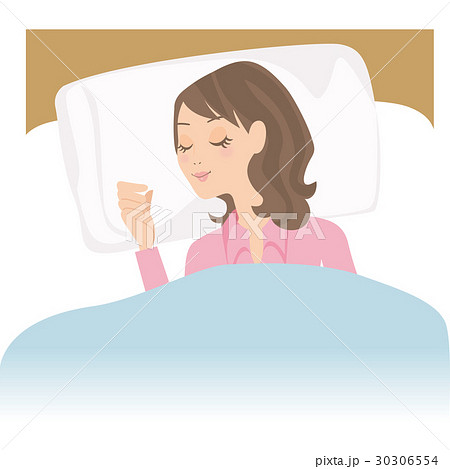 ベッドで寝ている女性のイラスト素材 30306554 Pixta
