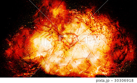 drawing of flying dove in symbolic stained glass 30306918