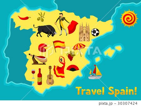 Map of Spain background design. Spanish 30307424