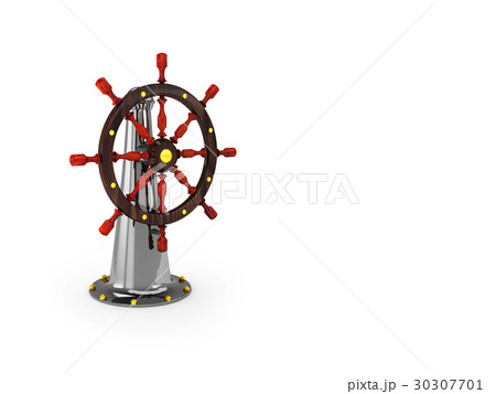 Ship steering wheel 3d Illustration 30307701