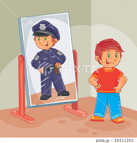 Vector illustration of a little boy dreams Vector illustration of a little boy dreams 30311262