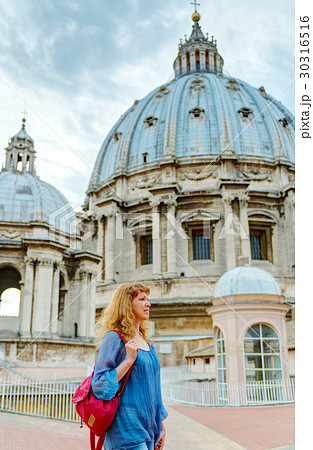Young female tourist on Saint Peter's basilica 30316516