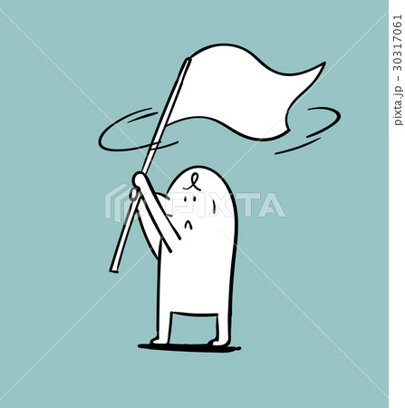 Simple man  flap the white flag. 30317061