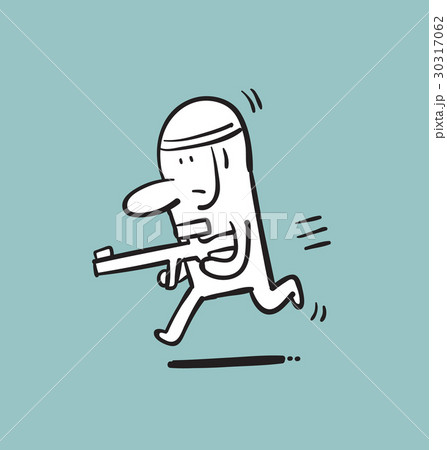 Simple man in soldier duty. 30317062