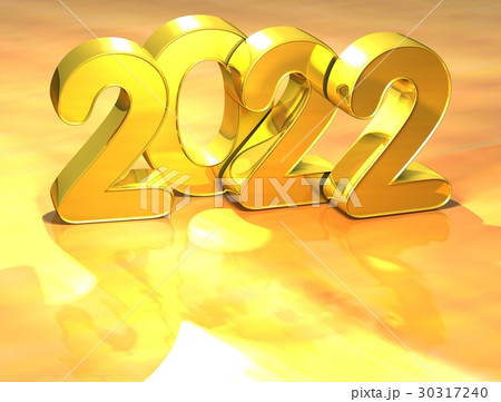 3D Gold New Year 2022 on white background 3D Gold New Year 2022 on white background 30317240