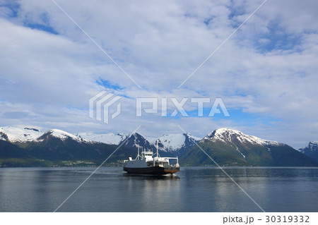Ferry over fjord in Norway Ferry over fjord in Norway 30319332