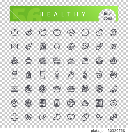 Healthy Food Line Icons Set Healthy Food Line Icons Set 30320768