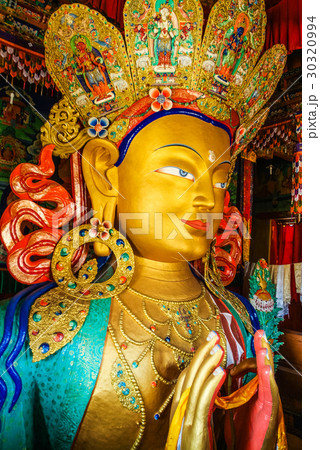 The statue of Maitreya Buddha at Thikse The statue of Maitreya Buddha at Thikse 30320994