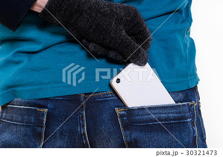 Mobile phone in a pocket Mobile phone in a pocket 30321473