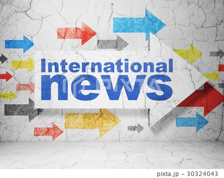 News concept: arrow with International News on News concept: arrow with International News on 30324043