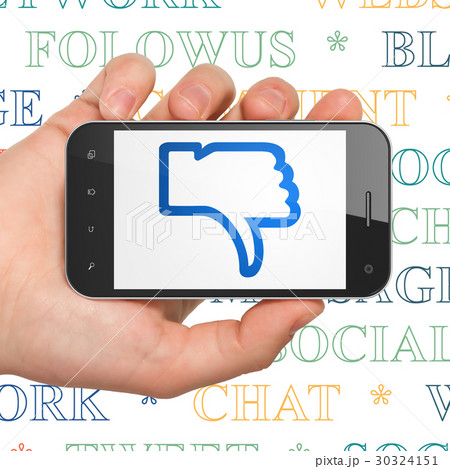 Social network concept: Hand Holding Smartphone 30324151