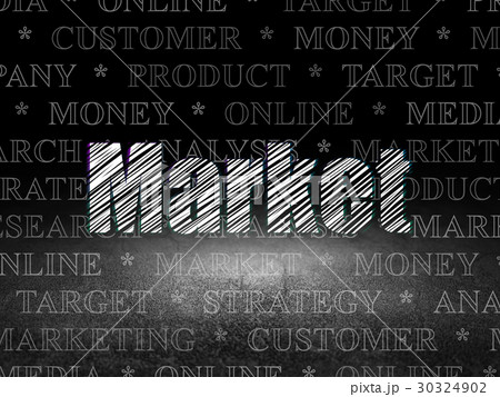 Marketing concept: Market in grunge dark room 30324902