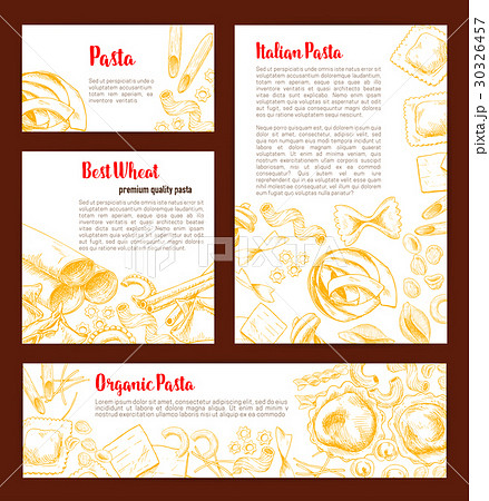 Italian pasta banner template set for food design 30326457