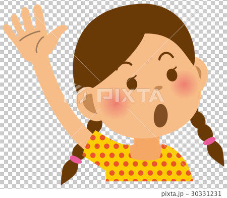 小學女生面部表達手 小學女生面部表達手 30331231