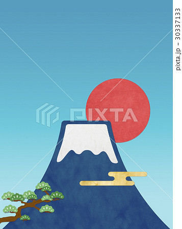 富士山と松のイラスト素材