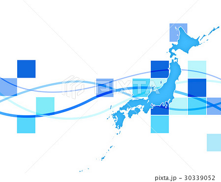 ビジネス 日本 日本地図 ビジネス背景 ネットワーク テクノロジーのイラスト素材