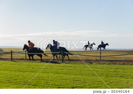 Race Horse Riders Running Training Track Race Horse Riders Running Training Track 30340164