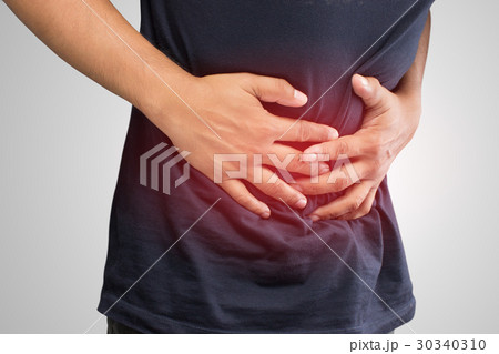 Human gastritis, Men stomach problem concept Human gastritis, Men stomach problem concept 30340310