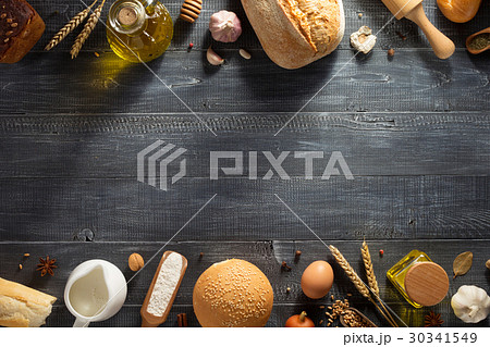 bread and bakery products on wood bread and bakery products on wood 30341549