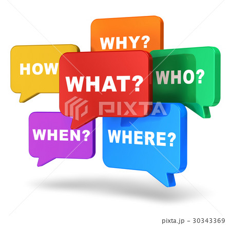 Speech balloons with questions 30343369