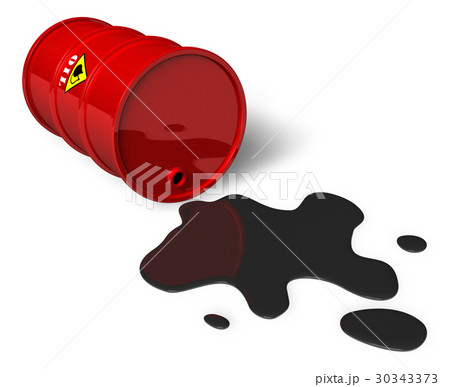 Barrel with spilled oil 30343373