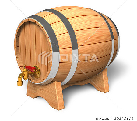 Wooden barrel with valve 30343374