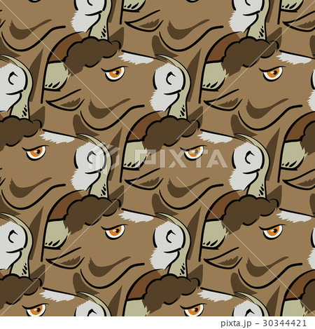 Bull Head Icon Seamless Pattern 30344421