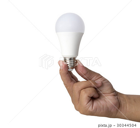 hand holding led light bulb hand holding led light bulb 30344504