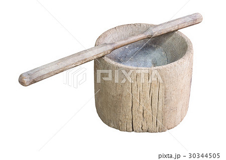 old large wood mortar 30344505