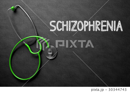 Schizophrenia Concept on Chalkboard. 3D Schizophrenia Concept on Chalkboard. 3D 30344743