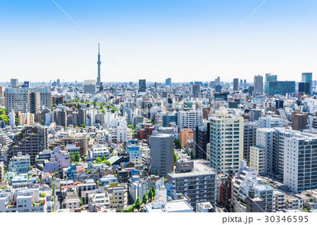 東京スカイツリーと文京区周辺の町並み 東京スカイツリーと文京区周辺の町並み 30346595