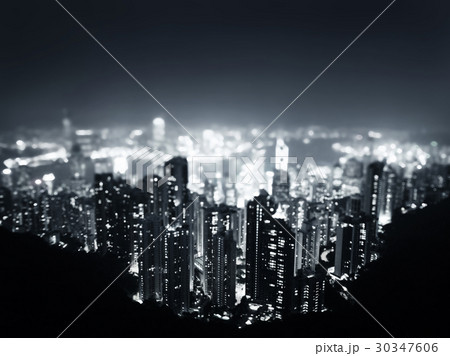 Hong Kong from Victoria peak, ltilt shift photo Hong Kong from Victoria peak, ltilt shift photo 30347606