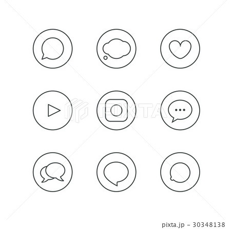 Different simple communication elements in circles 30348138