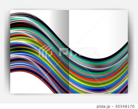 Business report cover template wave Business report cover template wave 30348170
