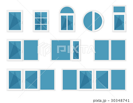 Windows with white frames 30348741